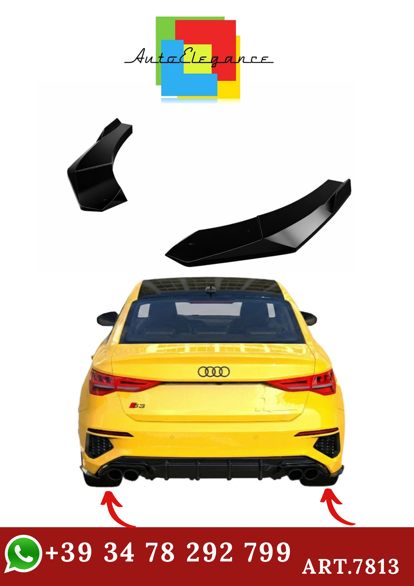 🔥ART.7813 FLAP POSTERIORE ADATTO PER AUDI A3 S-LINE 8Y FACELIFT SEDAN🔥
