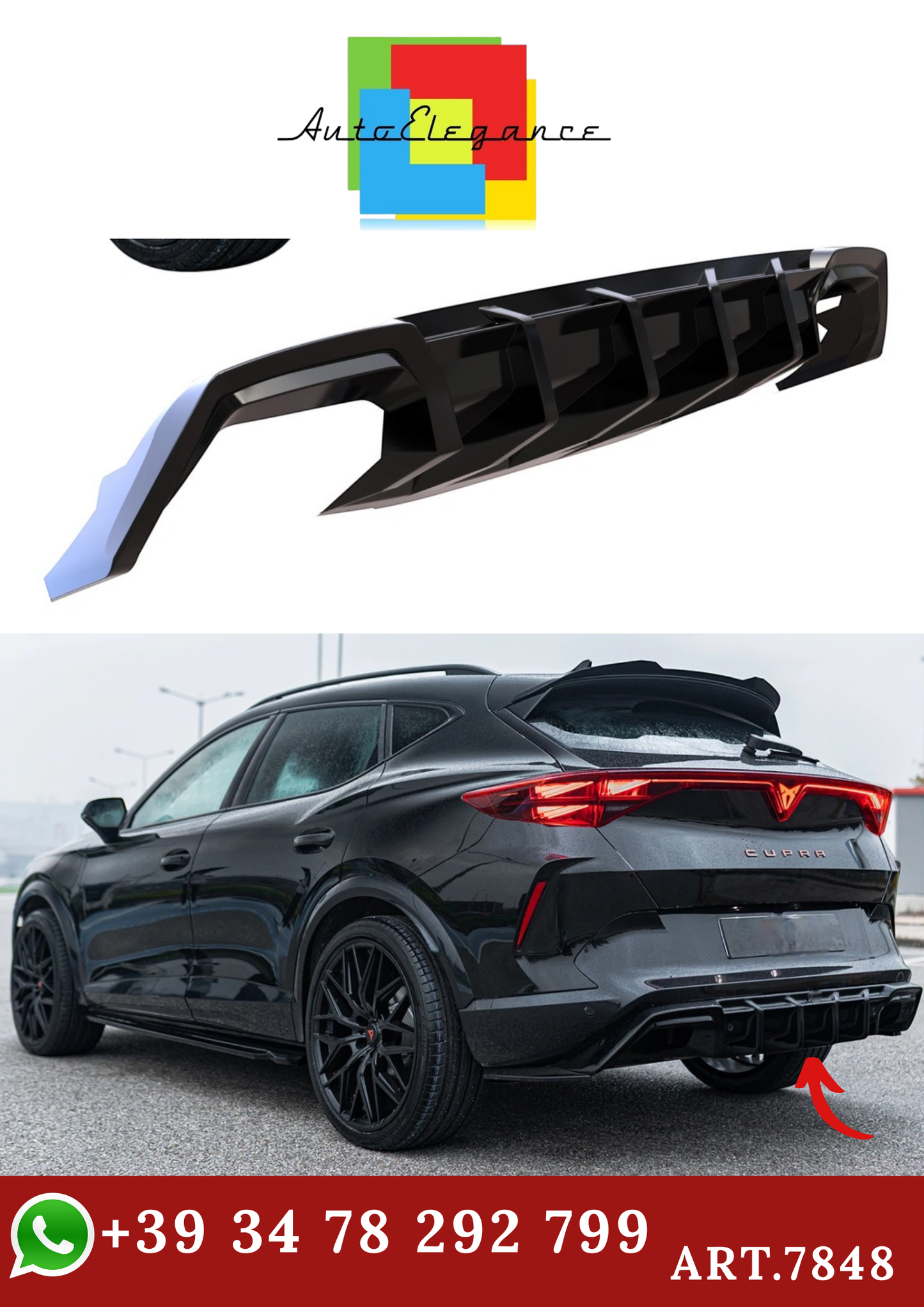 🔥ART.7848  DIFFUSORE POSTERIORE ADATTO PER CUPRA FORMENTOR V2 (2020+)🔥