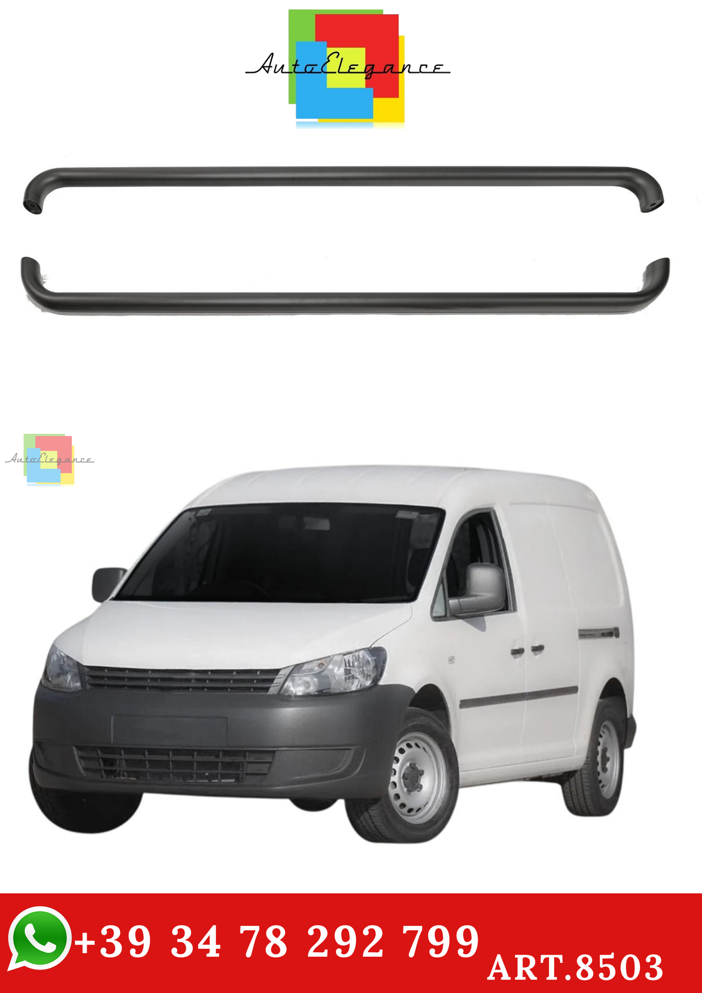 🔥ART.8503 BARRE LATERALI PEDANE INOX ADATTO PER  VW CADDY Dal 2010-2015🔥