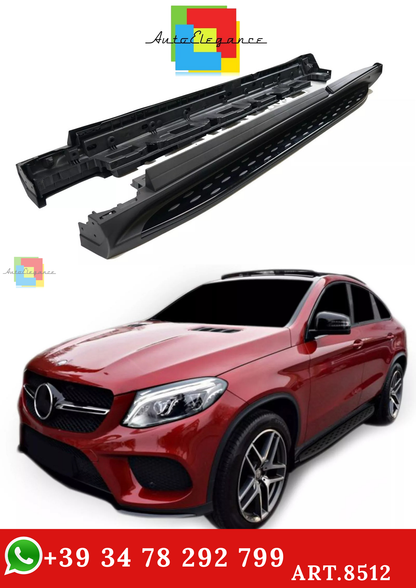 🔥ART.8512 PEDANE LATERALE SOTTOPORTA PER MERCEDES GLE 2015-2019 COUPE NERO🔥