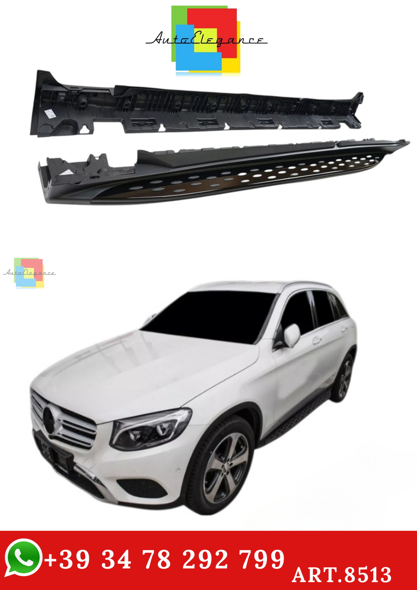 🔥ART.8513 PEDANE LATERALE SOTTOPORTA PER MERCEDES GLC X253 / C253  COUPE NERO🔥