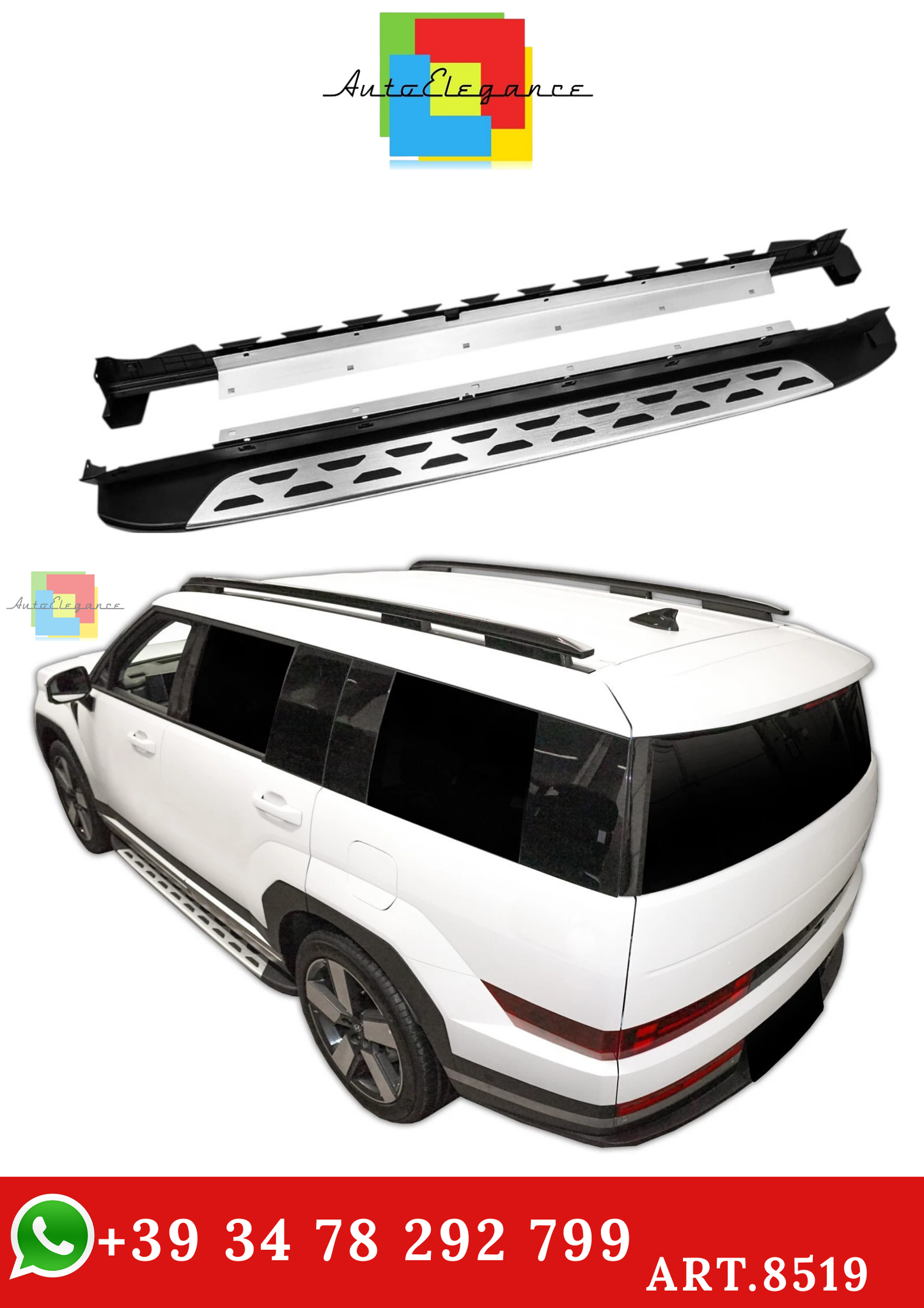 🔥ART.8519 PEDANE LATERALE SOTTOPORTA PER HYUNDAI SANTA FE DAL 2024🔥