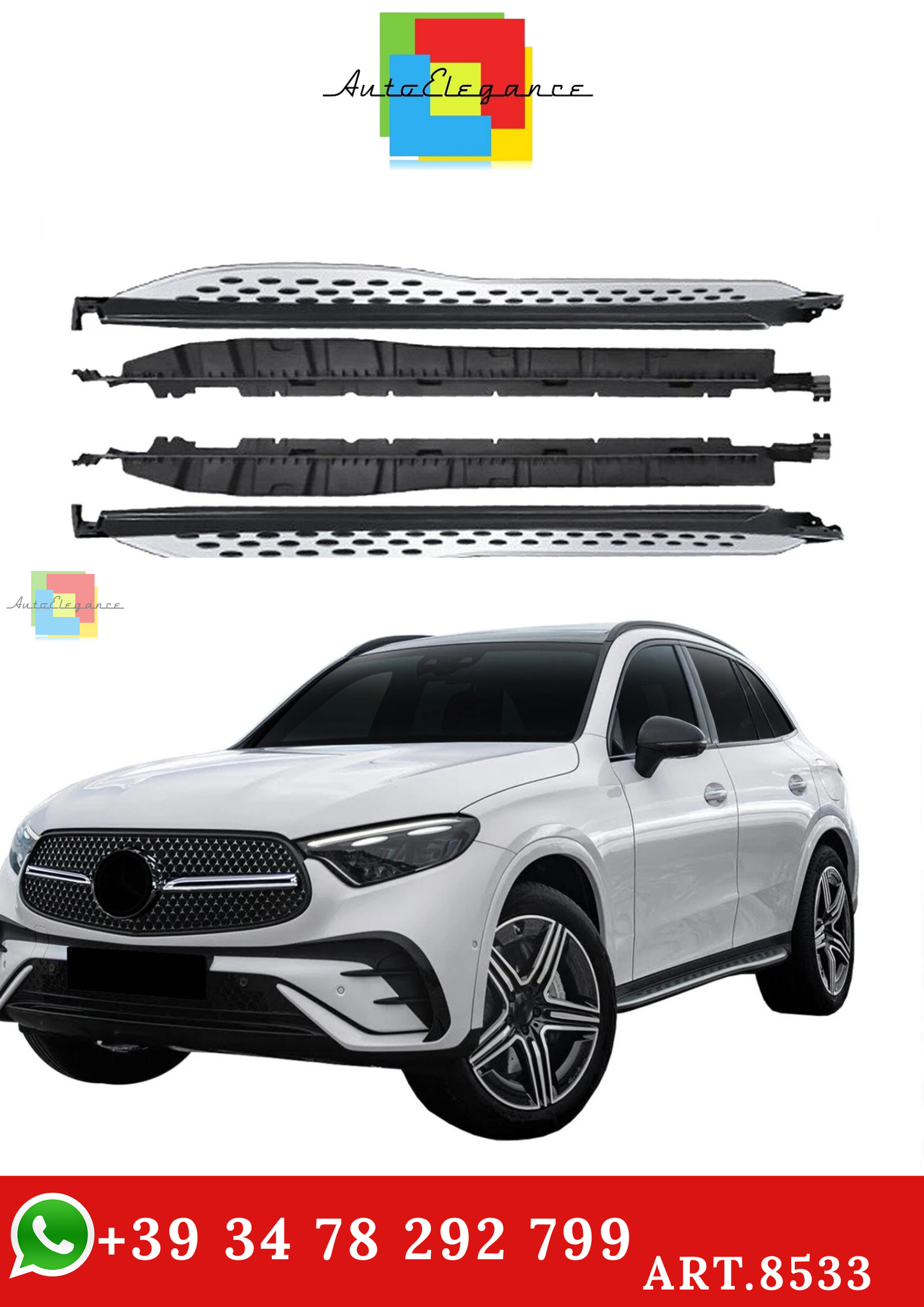 🔥ART.8533 PEDANE LATERALE SOTTOPORTA PER MERCEDES GLC C254 DAL 2023🔥