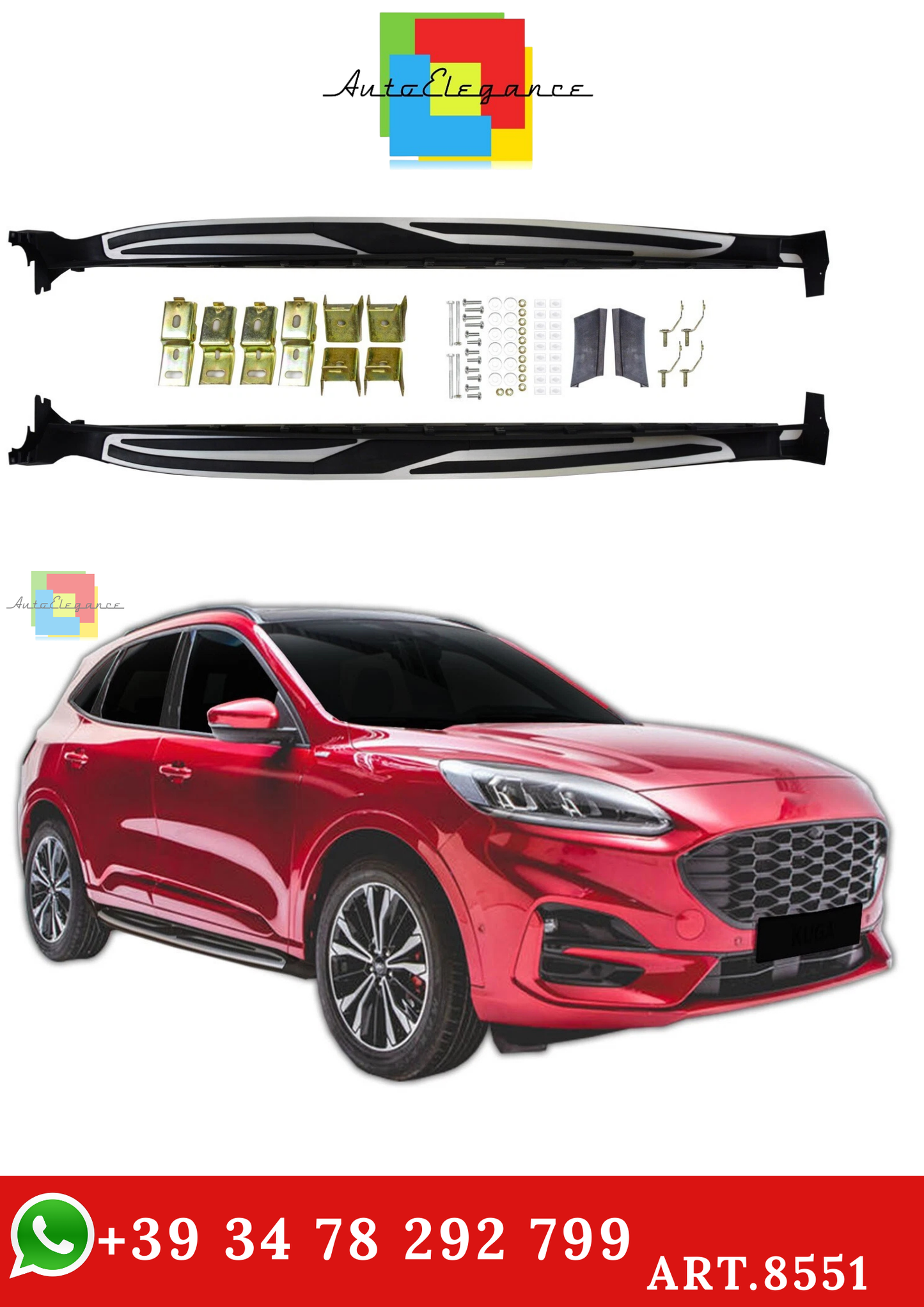 🔥ART.8551 PEDANE LATERALE SOTTOPORTA PER FORD KUGA DAL 2020🔥