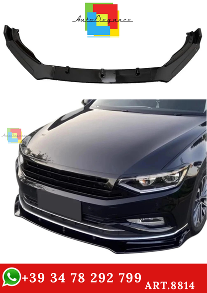 🔥ART.8814 SPLITTER PER VW PASSAT NERO LUCIDO LABBRO CORPO AERO PROLUNGA 14-19🔥