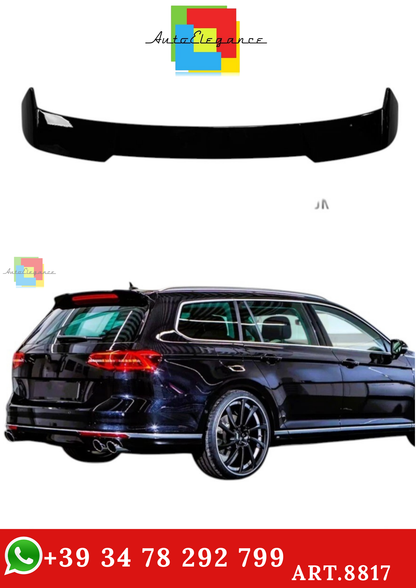 🔥ART.8817 SPOILER NERO LUCIDO PER VW PASSAT B8 ESTATE WAGON ALA LABBRO 14-22🔥