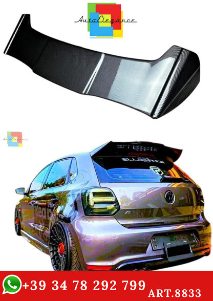 🔥ART.8833 SPOILER FIBRA DI CARBONIO STILE BATMAN PER VW POLO MK5 6R 6C GTI R🔥