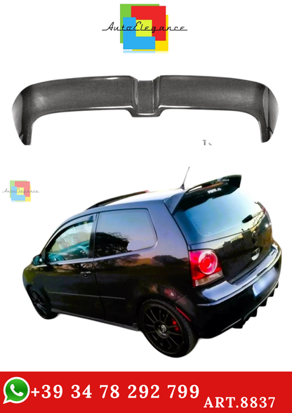 🔥ART.8837 SPOILER FIBRA DI CARBONIO STILE OETTINGER VW POLO MK4 9N 2001-09🔥