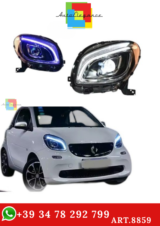 🔥ART.8859 FARI ANTERIORI PER MERCEDES-BENZ SMART 453 15-19, LUCE BLU FULL LED🔥