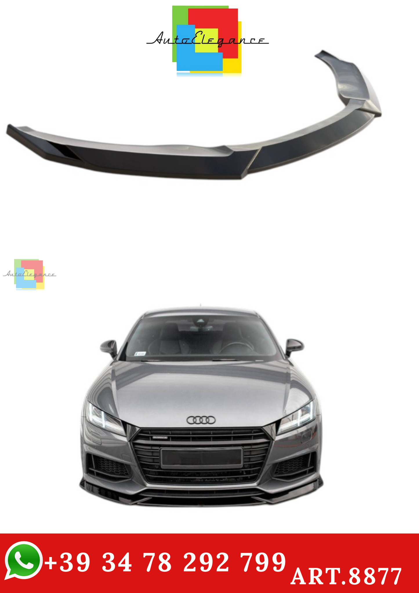 🔥ART.8877 SPLITTER ANTERIORE V.1 ADATTO PER AUDI TT S / S-LINE 8S🔥