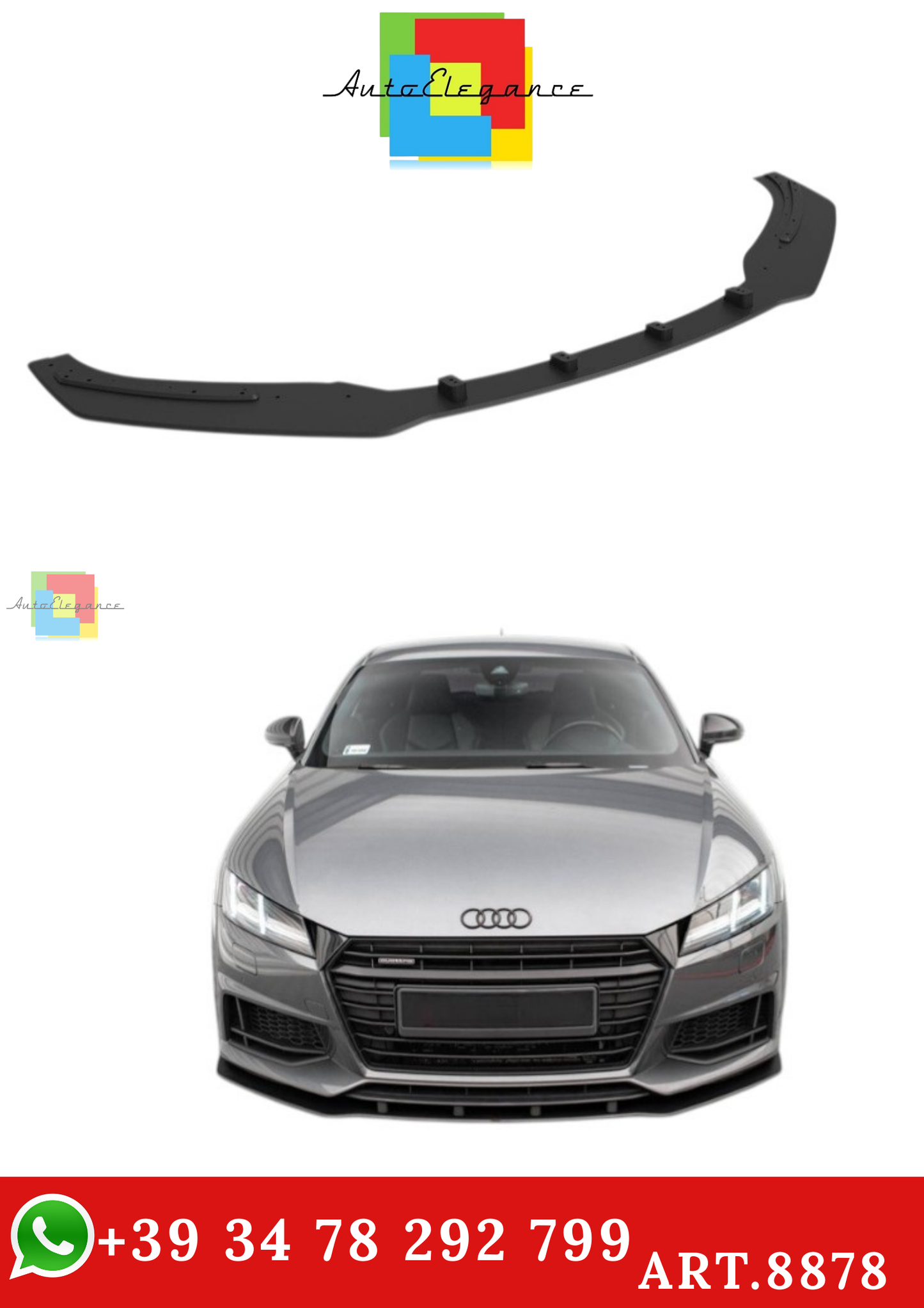 🔥ART.8878 SPLITTER ANTERIORE STREET PRO PER AUDI TT S / S-LINE 8S🔥