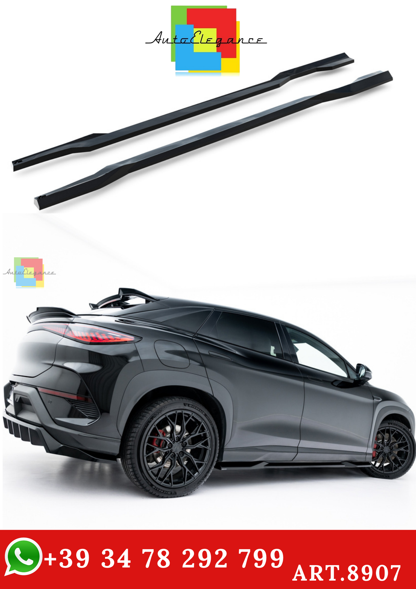 🔥ART.8907 MINIGONNE LATERALI CON DIFFUSORI ADATTO PER BYD SEALION 7 Mk1🔥