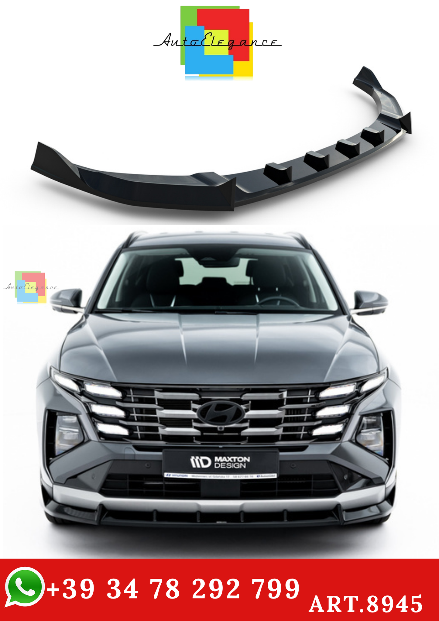 🔥ART.8945 SPLITTER ANTERIORE ADATTO PER HYUNDAI TUCSON Mk4 FACELIFT🔥