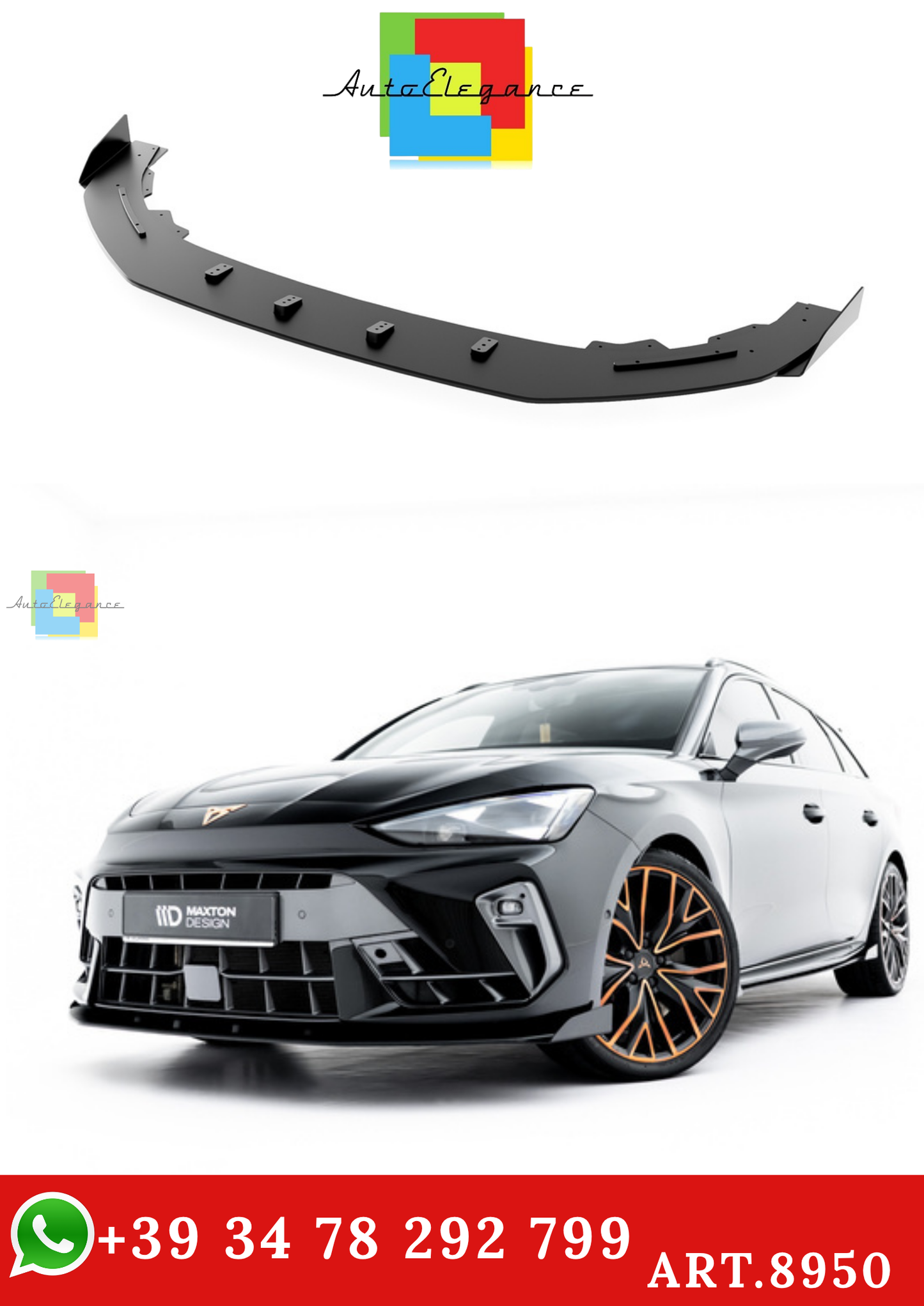 🔥ART.8950 SPLITTER STREET PRO + ALETTE PER CUPRA LEON ST / HATCHBACK Mk1🔥