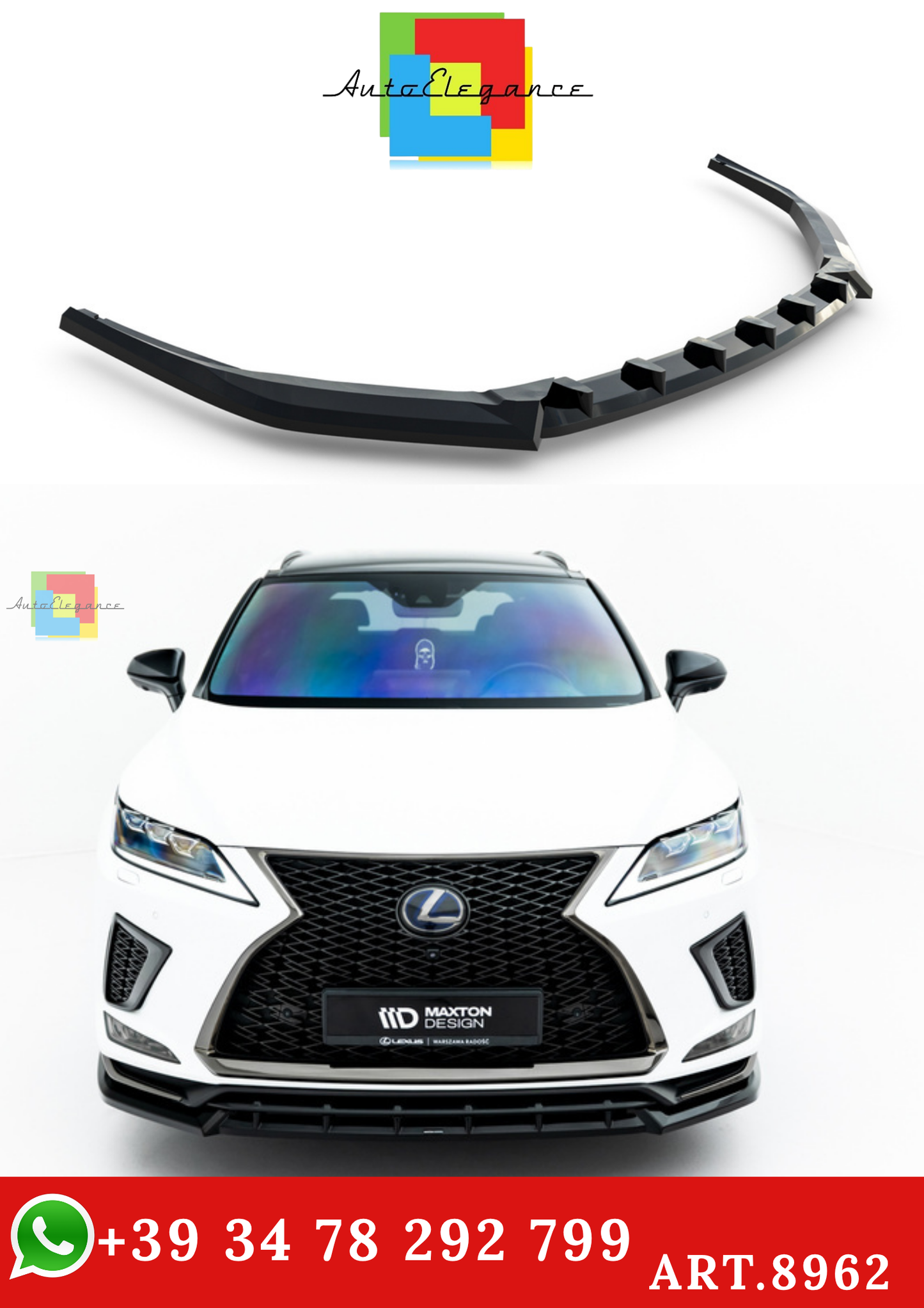 🔥ART.8962 SPLITTER ANTERIORE ADATTO PER LEXUS RX F-SPORT Mk4 FACELIFT🔥