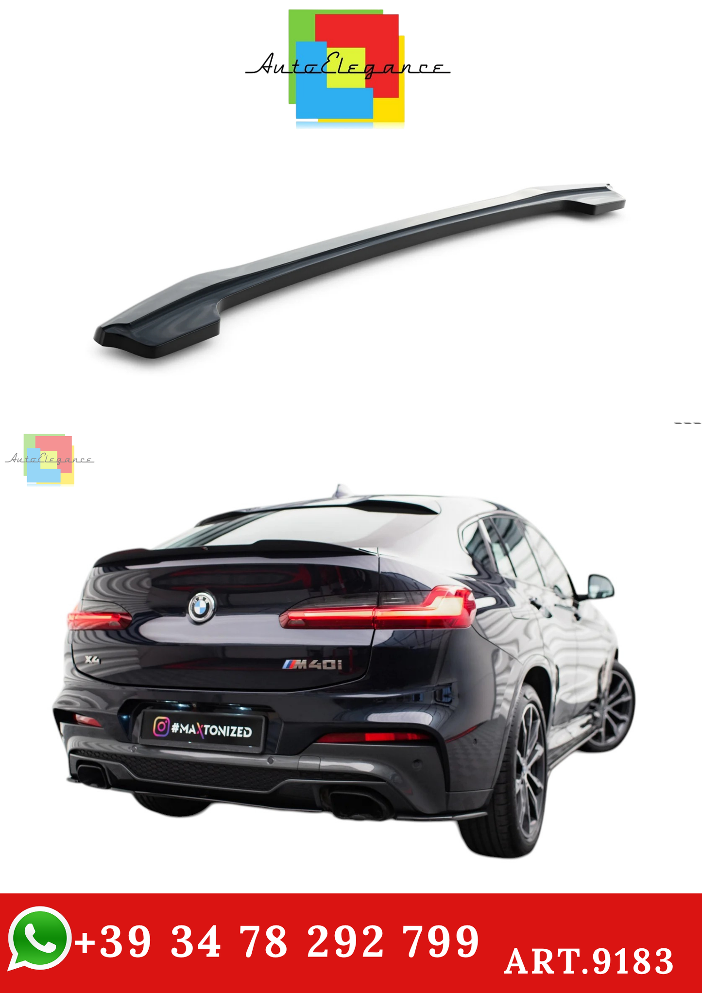 🔥ART.9183 SPLITTER POSTERIORE ADATTO PER BMW X4 M40i G02🔥