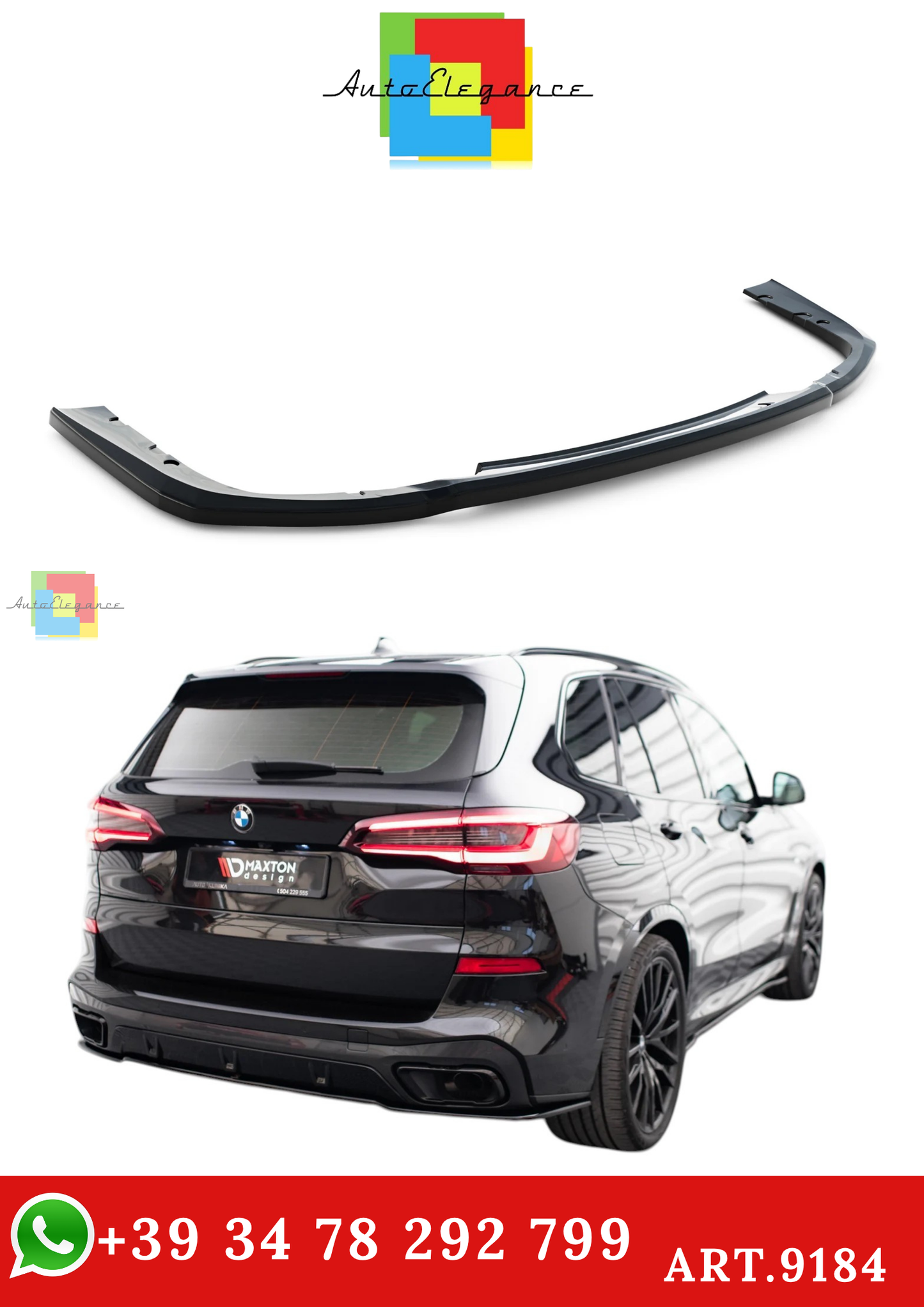 🔥ART.9184 SPLITTER POSTERIORE ADATTO PER BMW X5 G05 M-PACK🔥