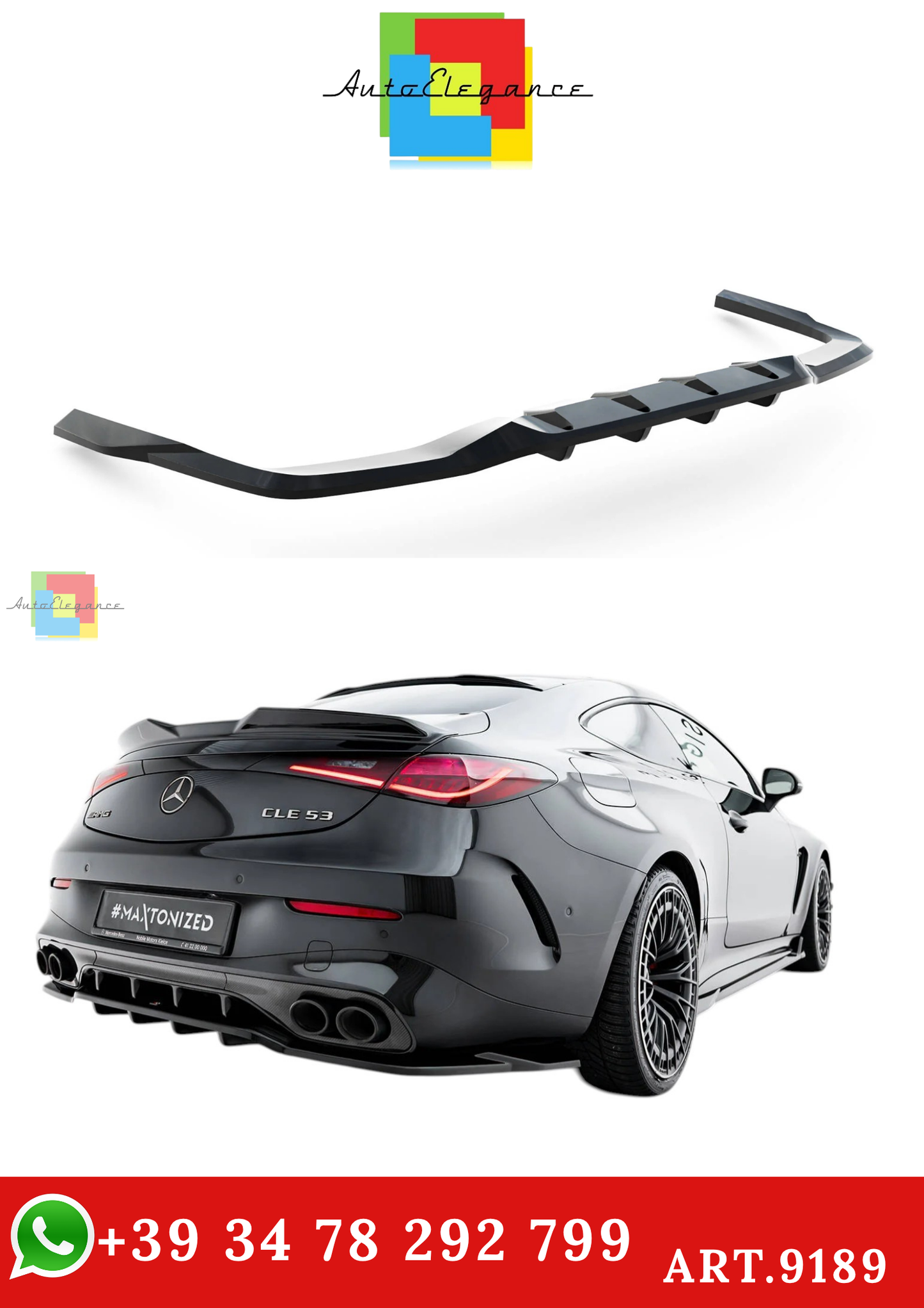🔥ART.9189 SPLITTER POSTERIORE (CON BARRE VERTICALI) MERCEDES-AMG CLE 53 C236🔥
