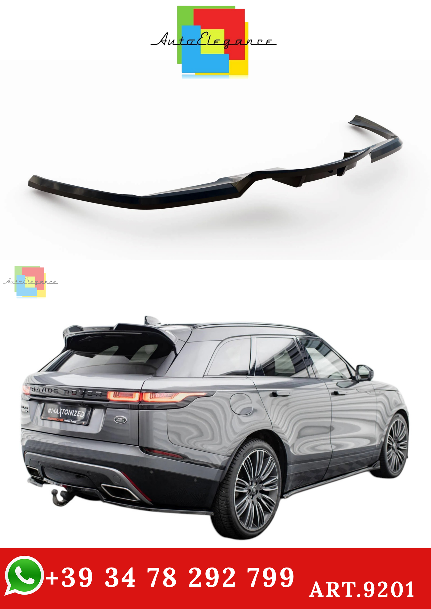 🔥ART.9201 SPLITTER POSTERIORE V.1 LAND ROVER RANGE ROVER VELAR R-DYNAMIC Mk1🔥