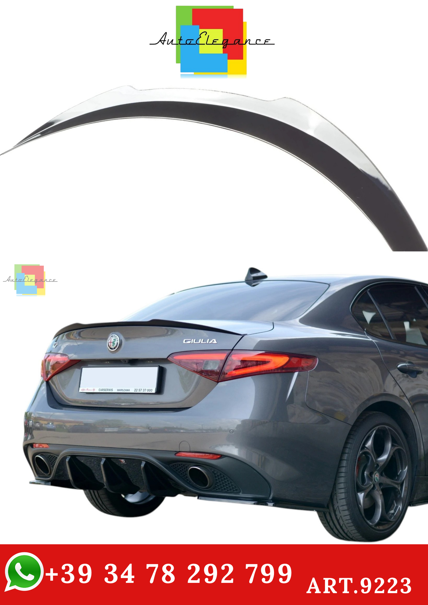 🔥ART.9223 SPOILER POSTERIORE ADATTO PER  ALFA ROMEO GIULIA🔥