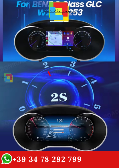 🔥PANNELLO TACHIMETRO PER MERCEDES C W205 DIGUTALE LCD BONROAD 12,3" 1920*720🔥