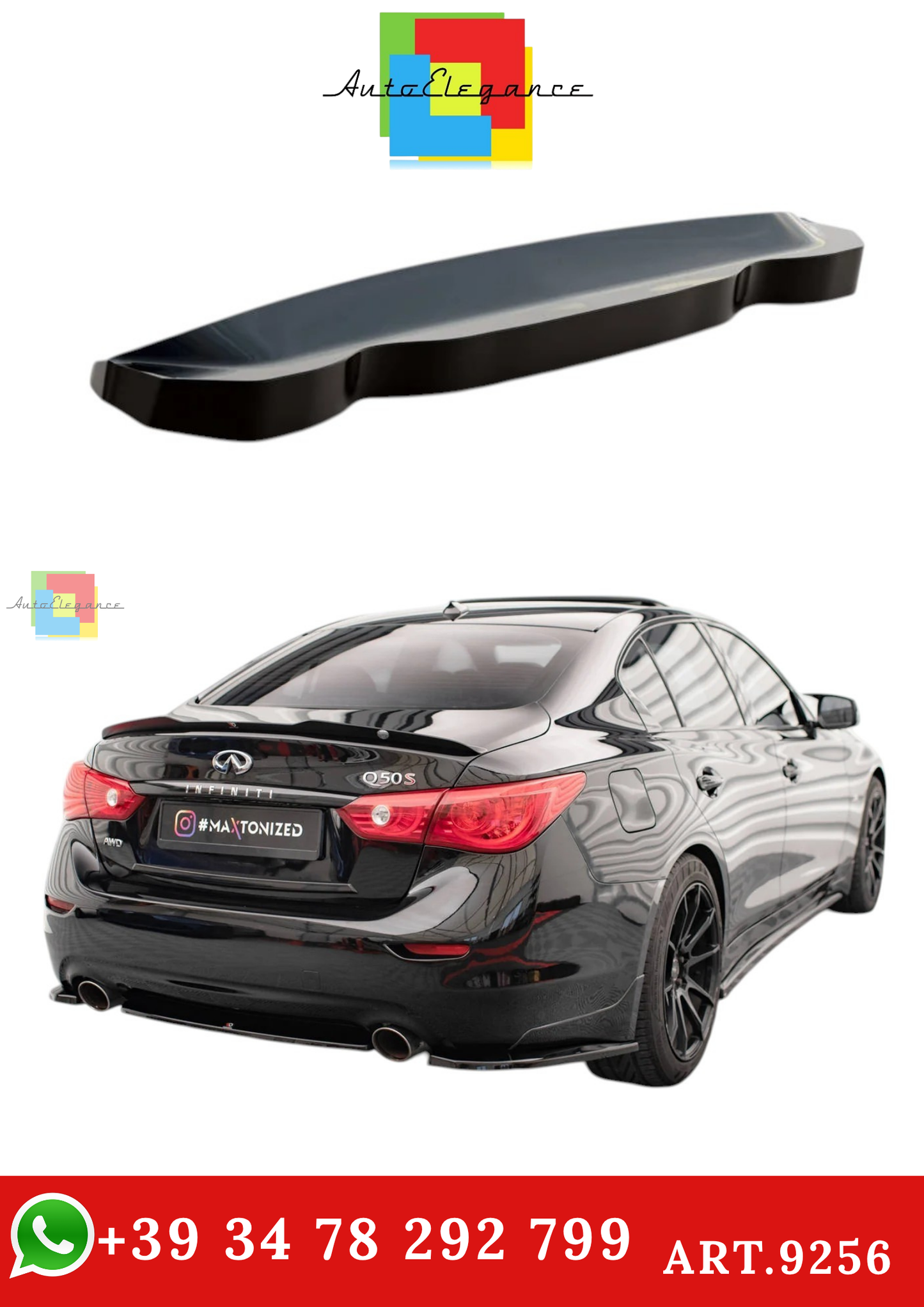🔥ART.9256 SPLITTER POSTERIORE ADATTO PER INFINITI Q50 S Mk1🔥