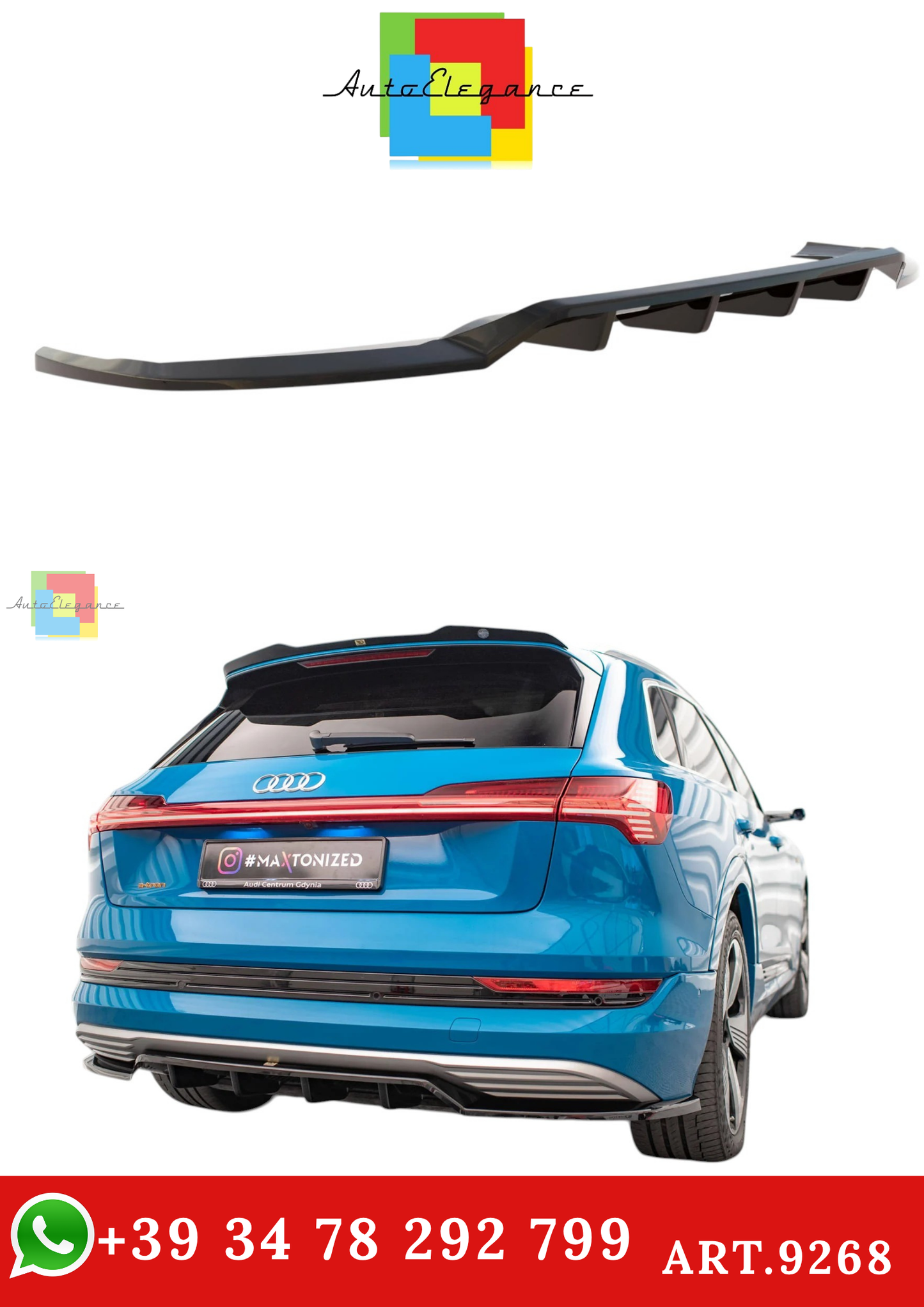 🔥ART.9268 SPLITTER POSTERIORE (CON BARRE VERTICALI) ADATTO PER AUDI E-TRON🔥