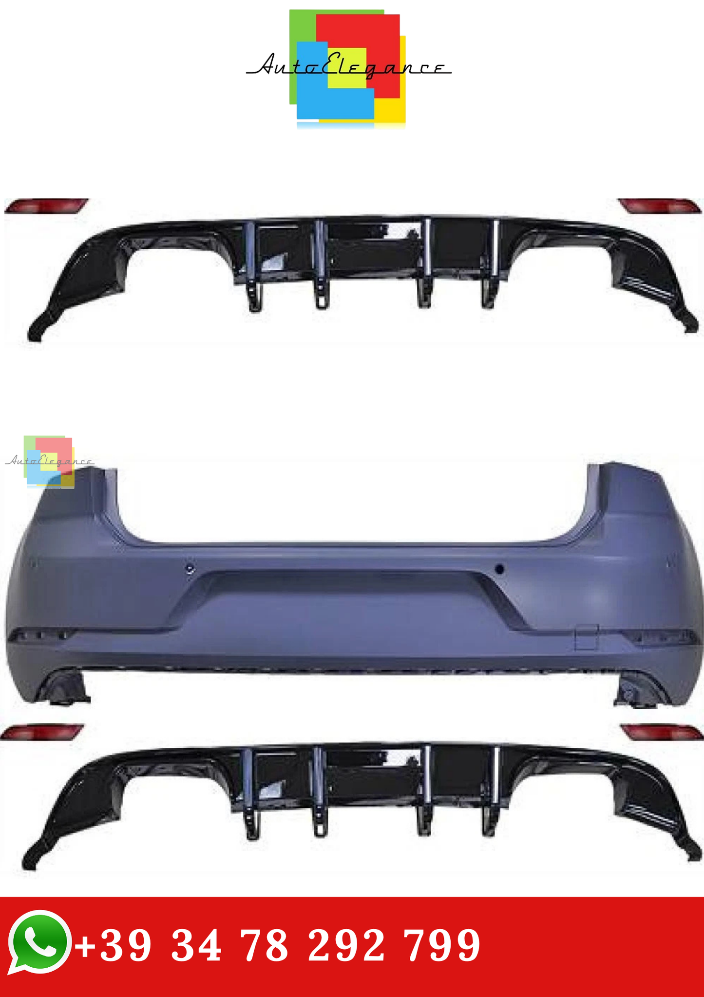 🔥PARAURTI POSTERIORE ADATTO PER VW GOLF 7, SPORTIVO 12-17 7 5r LOOK🔥