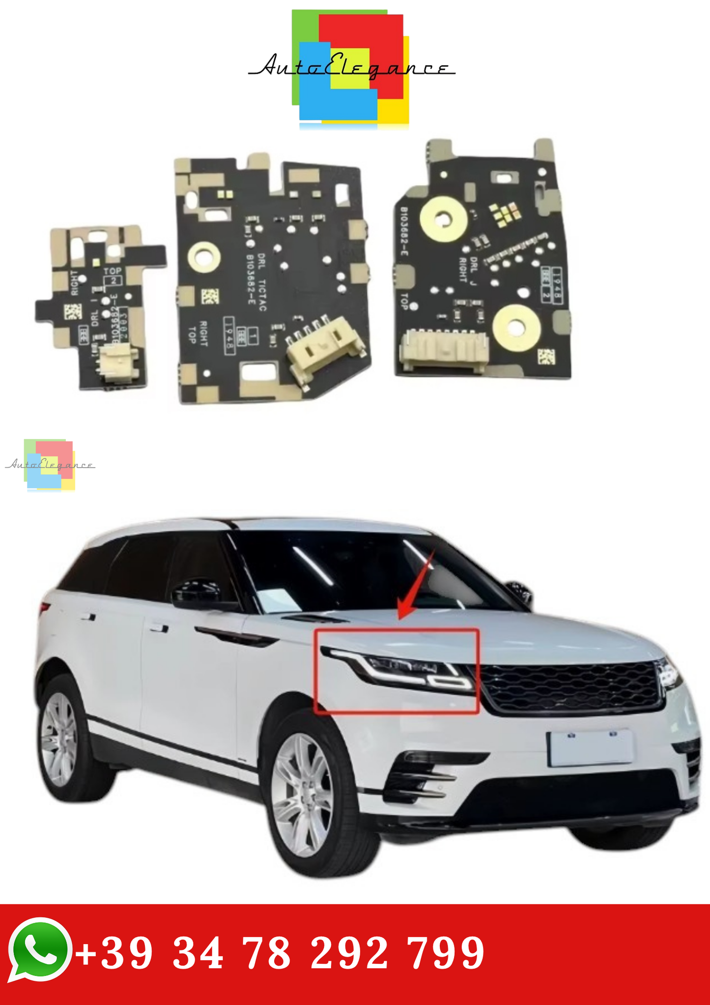 🔥SCHEDE LED DRL BIANCHE PER RANGE ROVER VELAR 2018-2021, FARI A LED DIURNE🔥