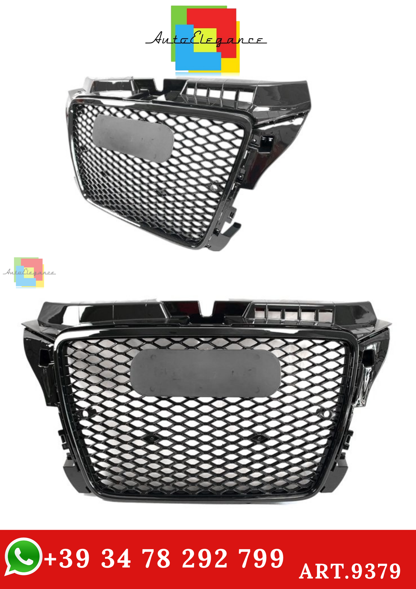 🔥ART.9379 GRIGLIA IN STILE RS3 PER AUDI A3 (8P) (08-12) SPORTBACK HATCHBACK🔥