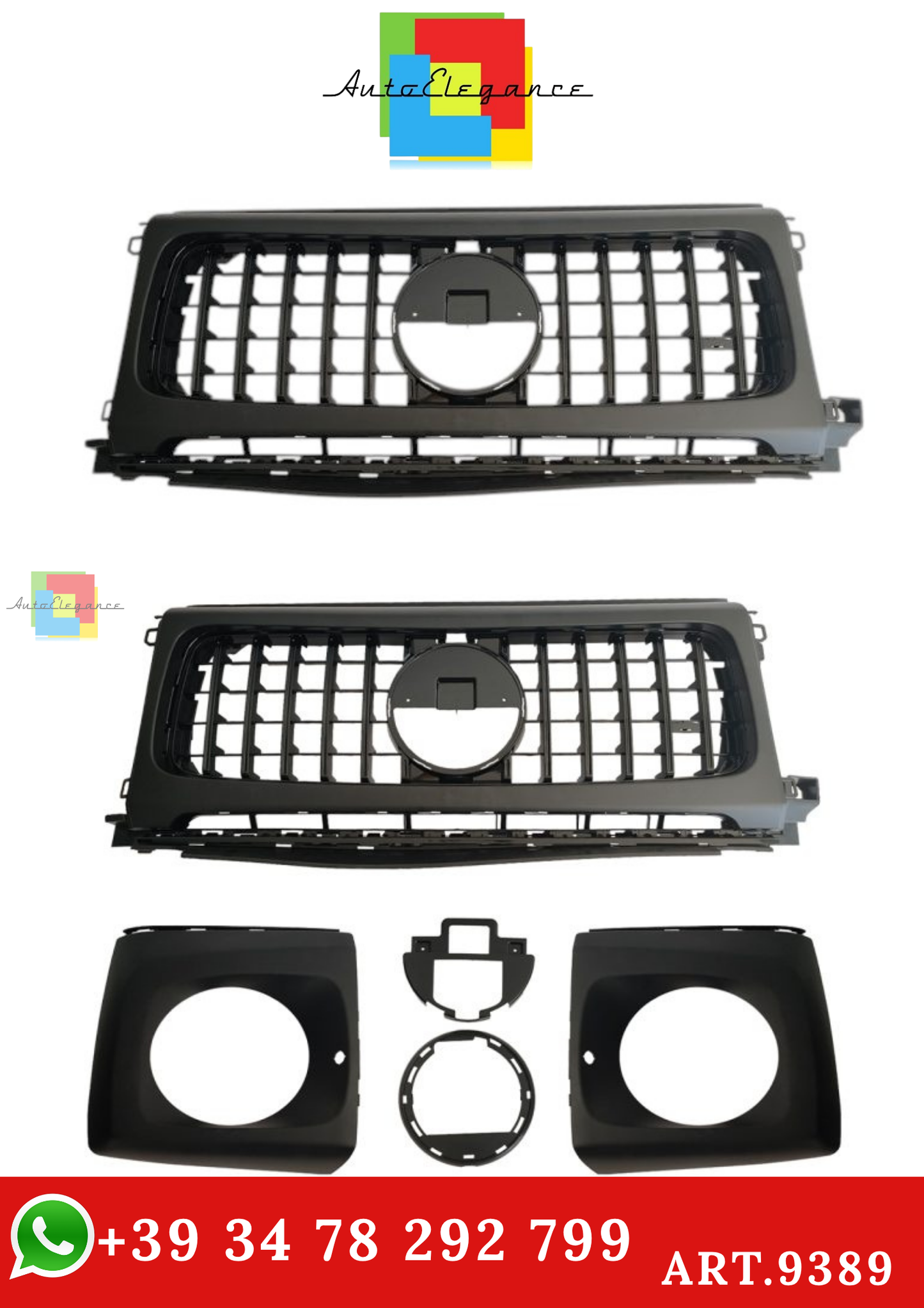 🔥ART.9389 GRIGLIA G63 AMG LOOK PER MERCEDES G W464 18-24 NERO LUCIDO🔥
