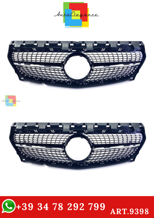 🔥ART.9398 GRIGLIA ANTERIORE A DIAMANTE PER MERCEDES CLA (C117) (16-19) NERO🔥