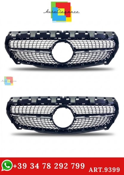 🔥ART.9399 GRIGLIA ANTERIORE A DIAMANTE PER MERCEDES (C117) (2013-2016) NERO🔥