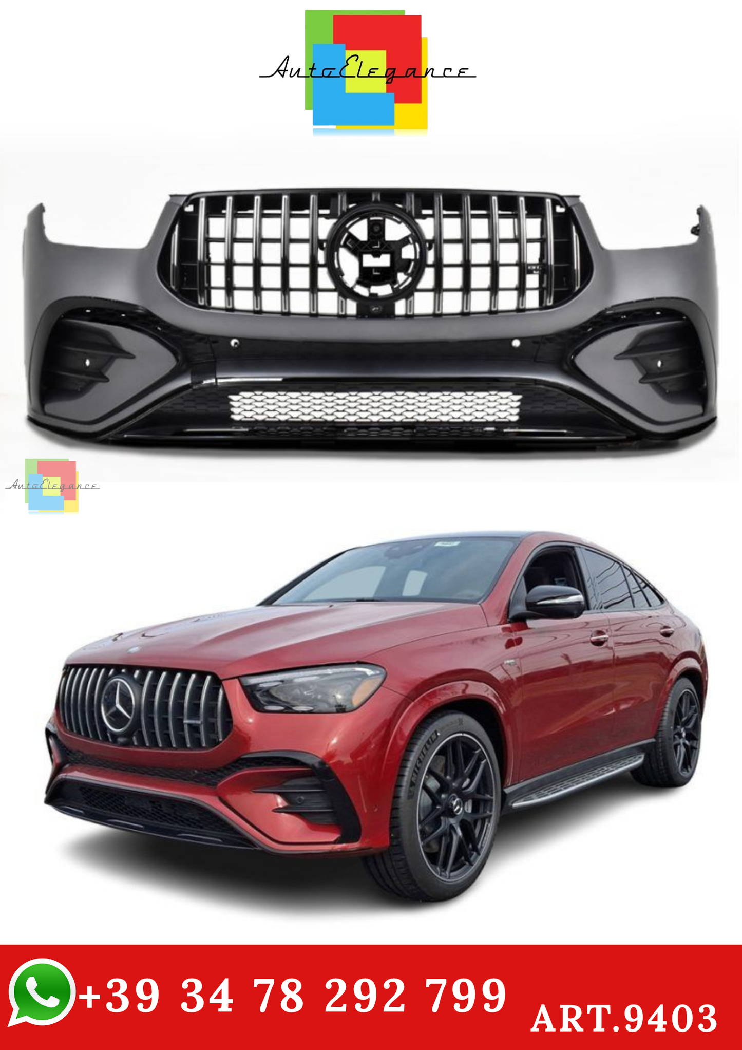 🔥ART.9403 PARAURTI ANTERIORE GLE 53 AMG 2024 CERCA MERCEDES GLE W167 C167 19+🔥