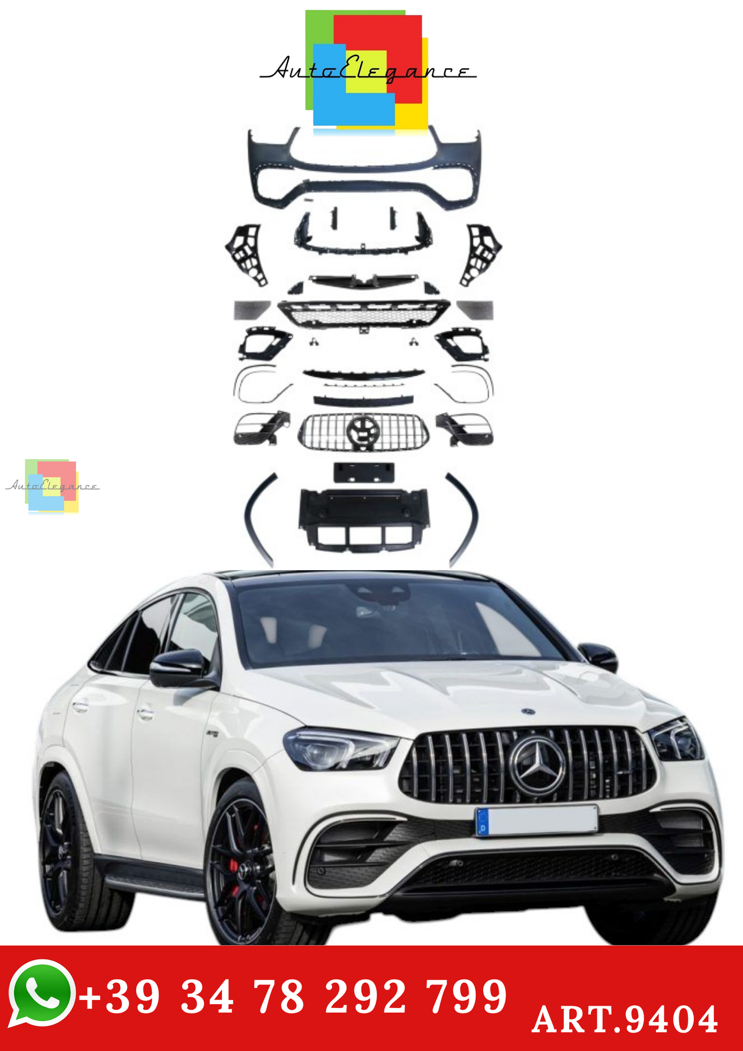 🔥ART.9404 PARAURTI ANTERIORE GLE63 AMG PER MERCEDES W167 SUV C167 COUPE🔥