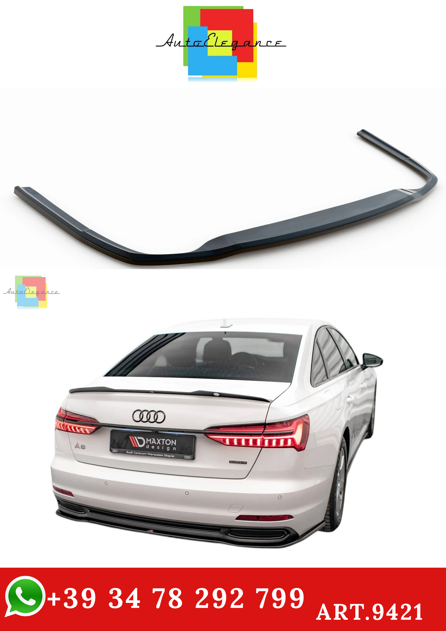 🔥ART.9421 SPLITTER POSTERIORE ADATTO PER  AUDI A6 C8🔥