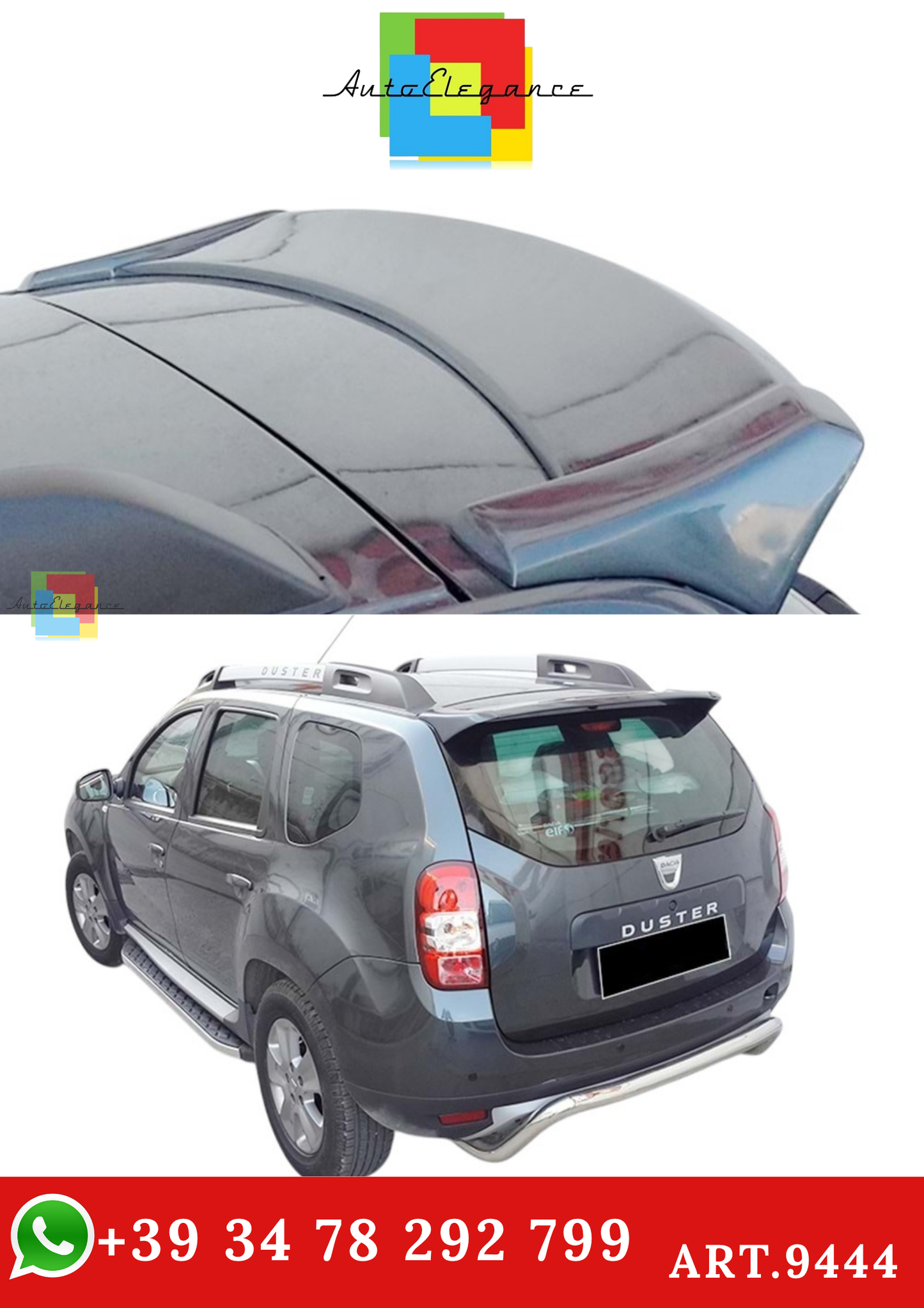 🔥ART.9444 SPOILER PER TETTO ADATTO PER DUSTER 1,  GREZZO PRIMER 2009-2018🔥