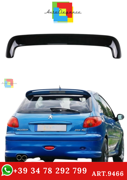 🔥ART.9466 SPOILER POSTERIORE PEUGEOT 206 in ABS NERO LUCIDO / 1998-2012🔥