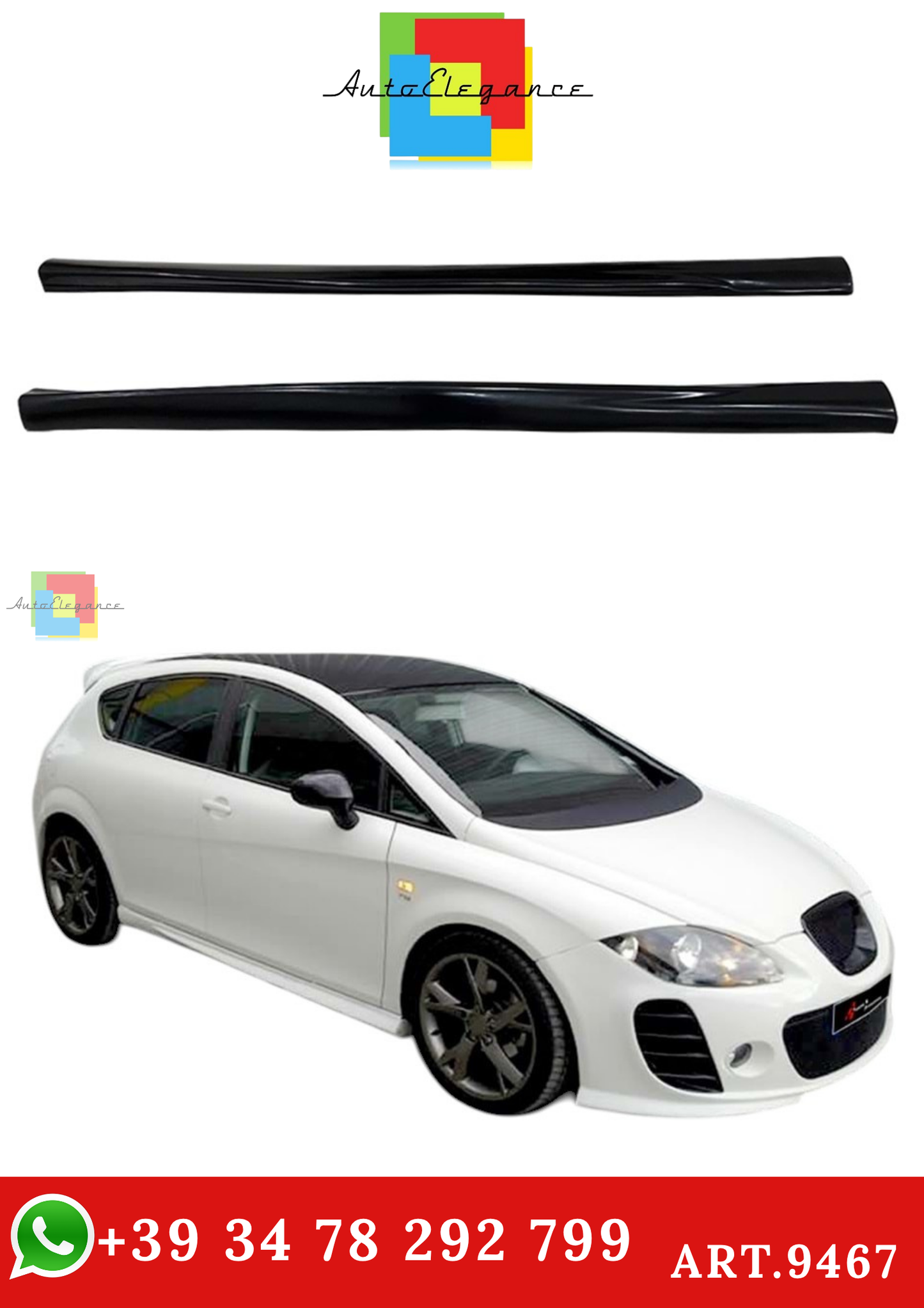 🔥ART.9467 MINIGONNE LATERALI IN PLASTICA GREZZA PER LEON MK2 CUPRA (05-12)🔥