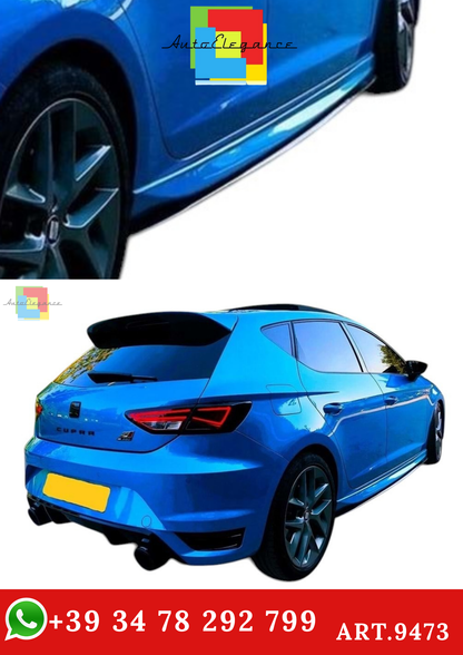 🔥ART.9473 SOTTO MINGIONNE PER SEAT LEON Mk3 FR NERO LUCIDO IN ABS / 2012-2020🔥