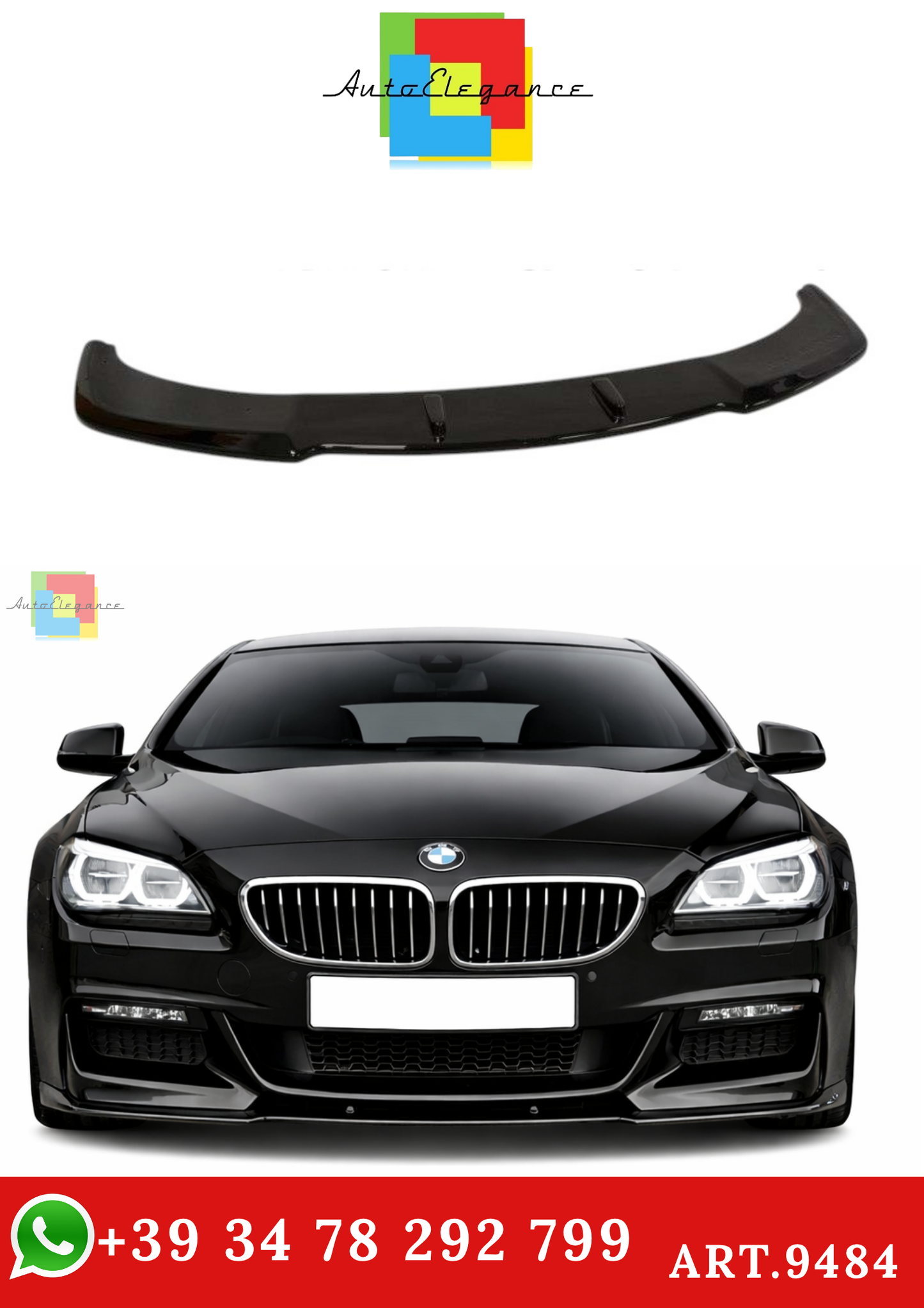 🔥ART.9484 SPLITTER PER BMW F06 M PERFORMANCE MAX IN PLASTICA 13 -15🔥