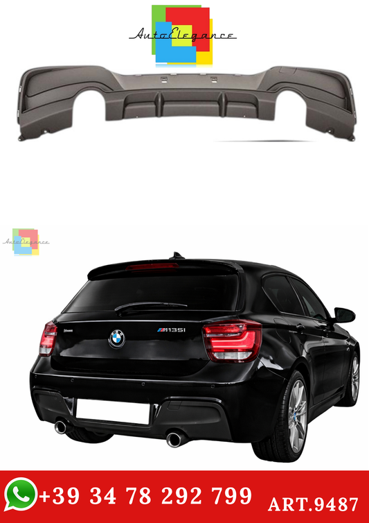 🔥ART.9487 DIFFUSORE BMW F20 M NERO LUCIDO ABS (USCITA  SINISTRA + DESTRA)🔥