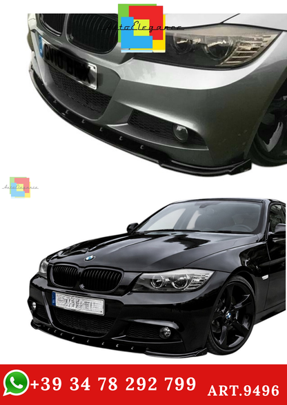 🔥ART.9496 SPLITTER ANTERIORE BMW E90 LCI IN PLASTICA NERO LUCIDO 2008-2011🔥