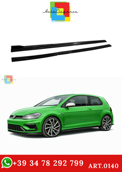 🔥ART.0140 FLAPS SOTTO MINIGONNE LATERALI VW GOLF 7 & 7.5 12+ ABS NERO LUCIDO🔥