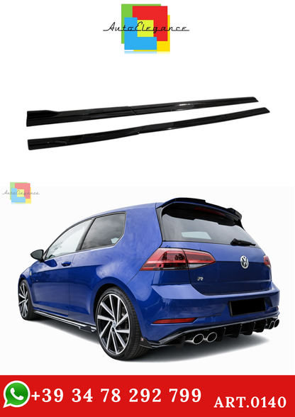 🔥ART.0140 FLAPS SOTTO MINIGONNE LATERALI VW GOLF 7 & 7.5 12+ ABS NERO LUCIDO🔥
