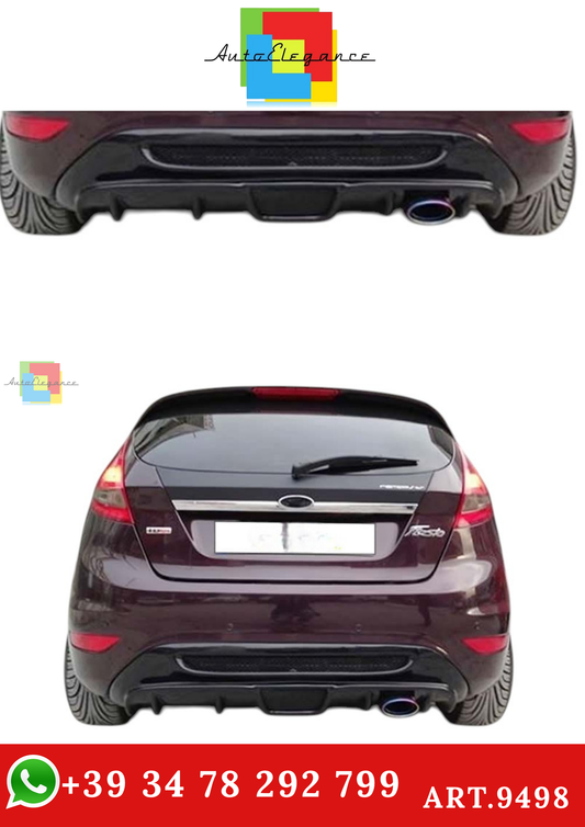 🔥ART.9498 DIFFUSORE STILE RACE PER FIESTA Mk6 NERO LUCIDO IN PLASTICA 08-12🔥