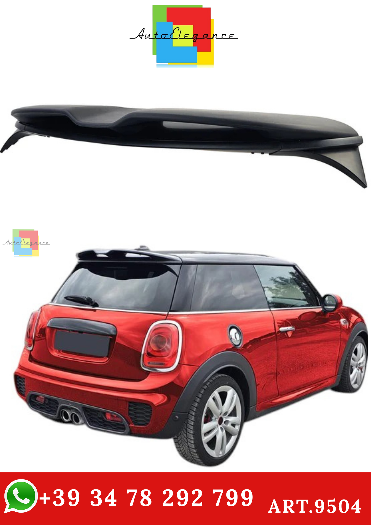 🔥ART.9504 SPOILER POSTERIORE ADATTO PER MINI ONE COOPER S F56 14-20🔥