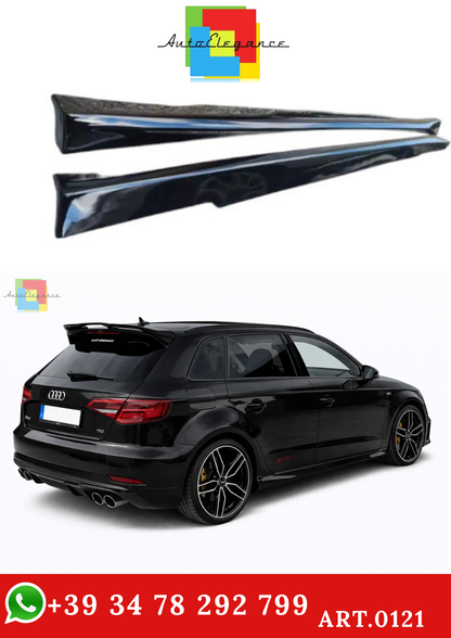 🔥ART.0121 MINIGONNE LOOK AERO NERO LUCIDO PER AUDI A3 8V DESIGN SPORTIVO🔥
