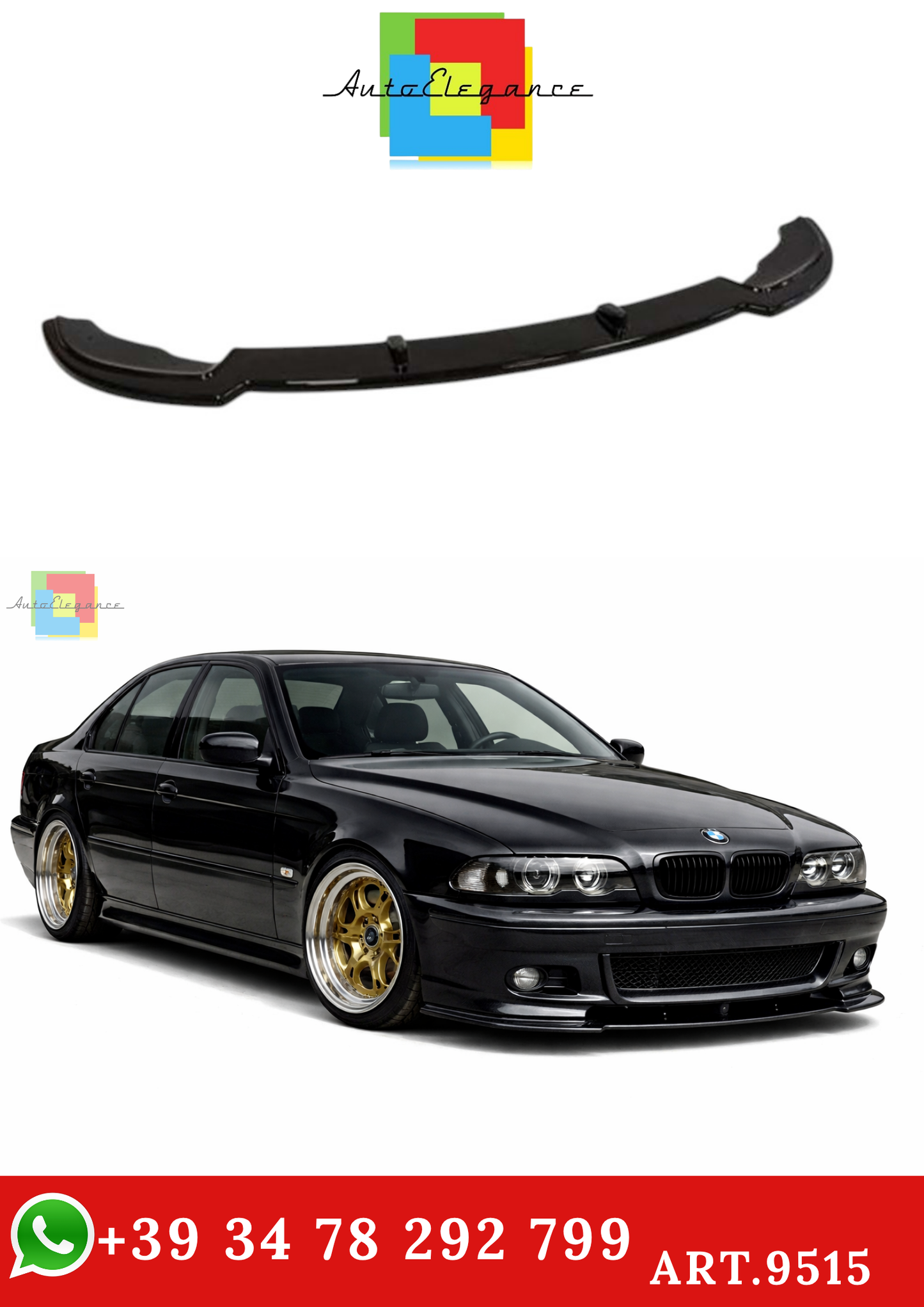 🔥ART.9515 SPLITTER BMW E46 M SPORT / TECHNIC MAX V1 IN NERO LUCIDO/ 1997-2006🔥