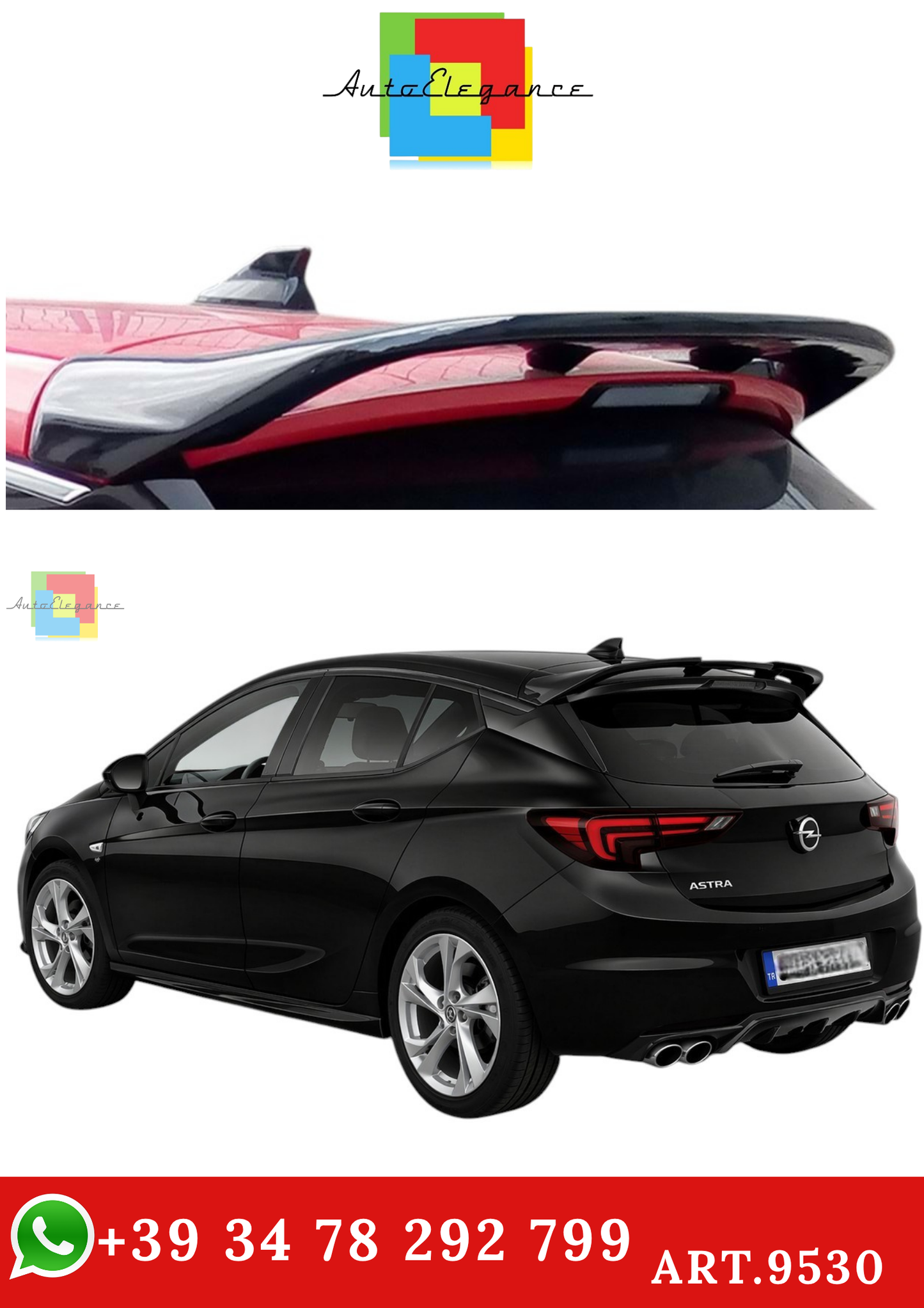 🔥ART.9530 SPOILER TETTO ASTRA K OPC VSTRORESINA IN VETRORESINA / 2015 - 2021🔥